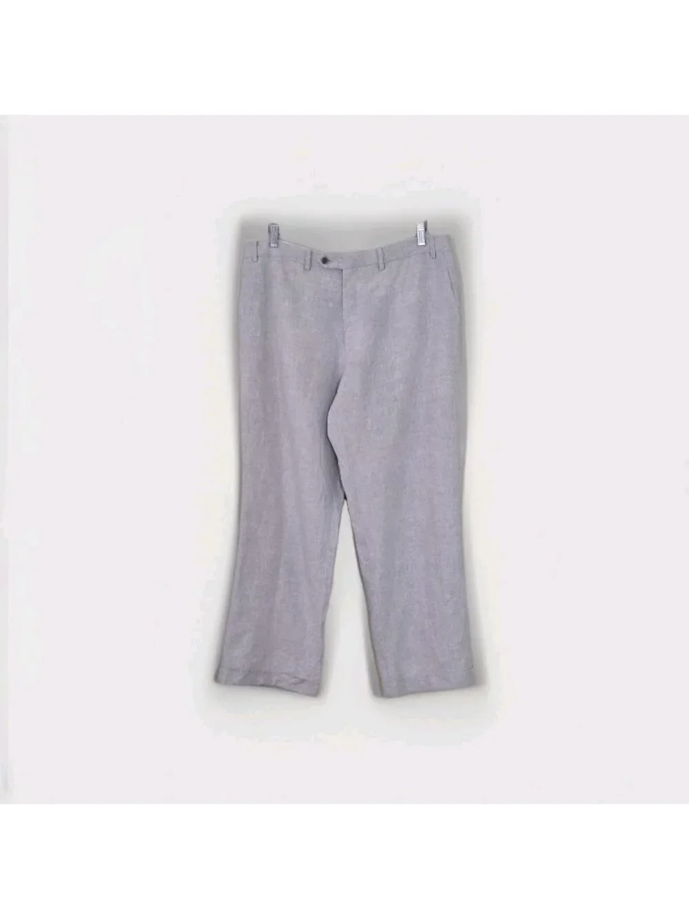 Calvin Klein Linen Pants Men 38 Regular Oatmeal Gray Straight Coastal Cruisewear